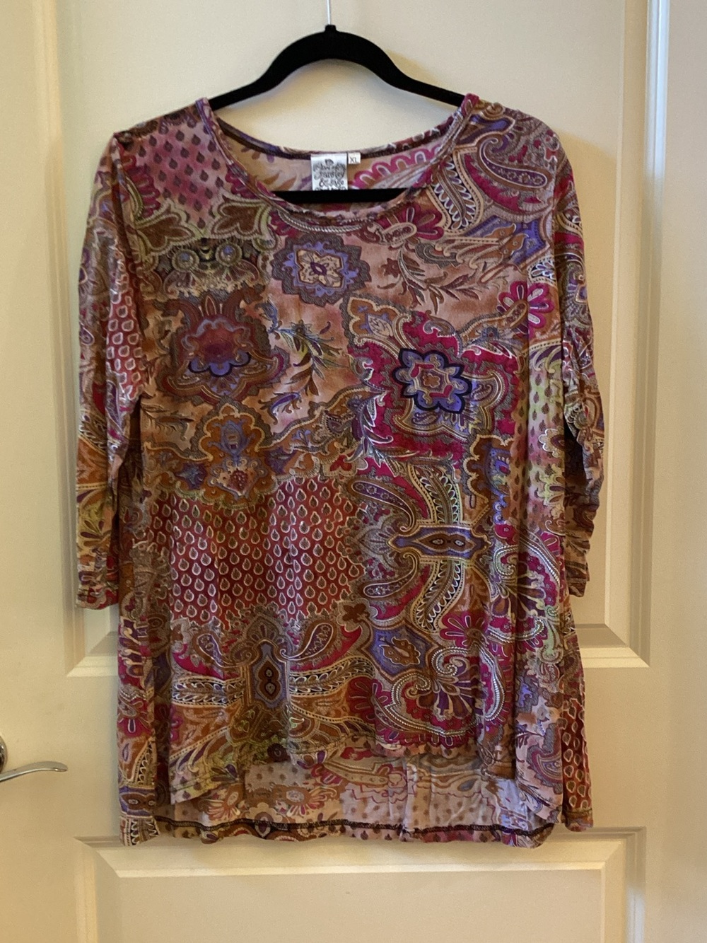 Parsley & Sage Pink Multicolor Paisley Print Tunic